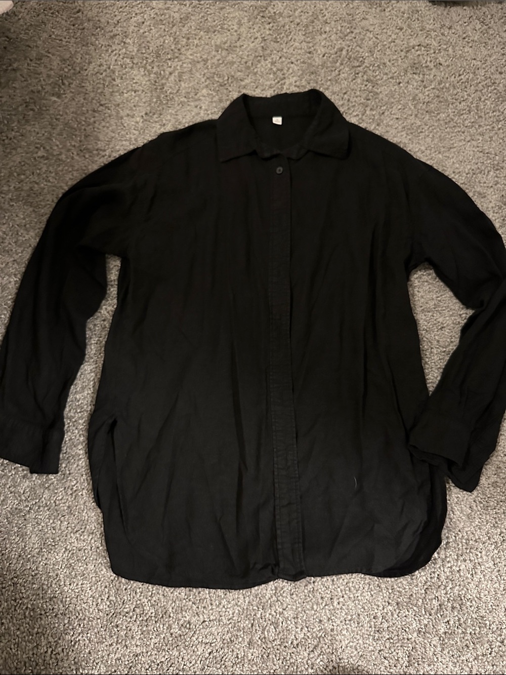 Classic Black Button-Down Women's Shirt — Lightweight Everyday Top